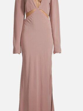 Evarae Women's Pink Summer Reverie Chloe Crêpe De Chine Cut-Out Maxi Dress 2